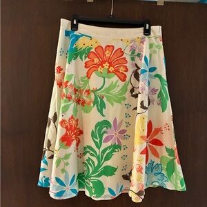 Talbots Colorful Floral A-Line Skirt